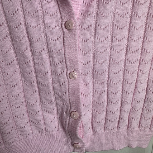 Cat & Jack Pink Cable Knit Cardigan Size 6/7, NWT - Picture 5 of 7